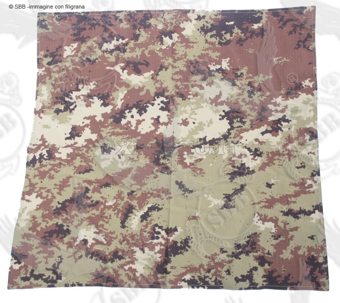 Bandana Mimetica Militare 55x55 Cm | Foulard In Puro Cotone Verde-Marrone Per Uomo E Donna | Sciarpa Tattica Multiuso