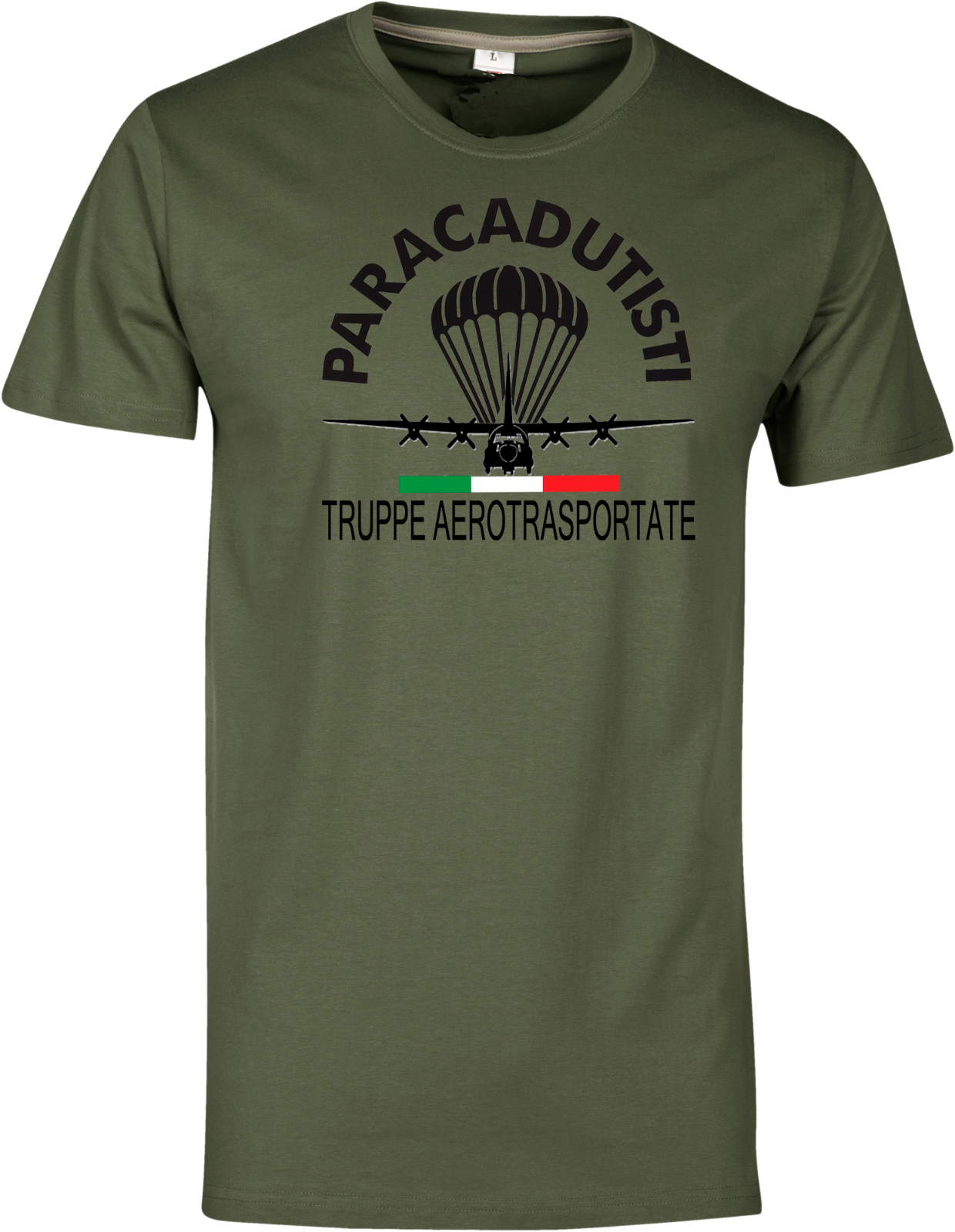 Maglietta T-shirt Paracadutisti C-130 Truppe Aerotrasportate Parà Verde Payper 