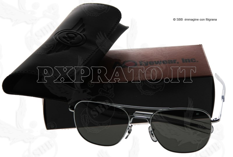 Occhiali Militari Pilot AO Grigio Cromato 52 mm - PXPrato