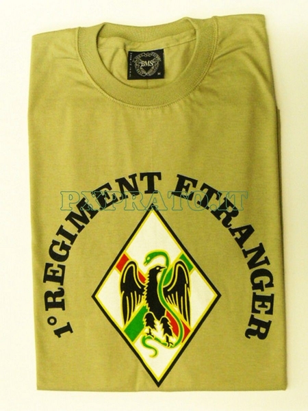 T-shirt Militare Legion Etrangere Legione Straniera 1° Regiment Etranger Sabbia